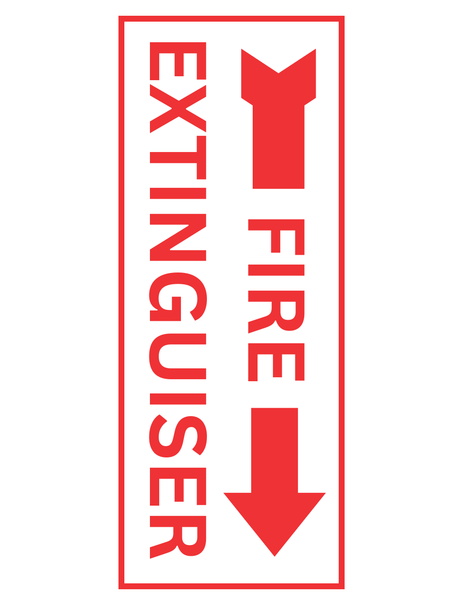 Fire Extinguisher Sign Template - Right Arrow Preview