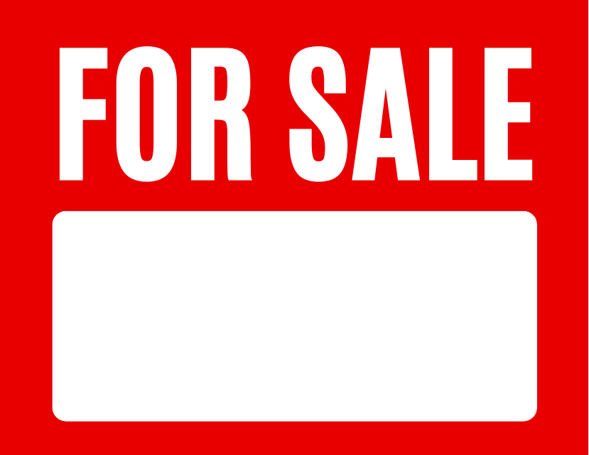 For Sale Sign Template - Blank