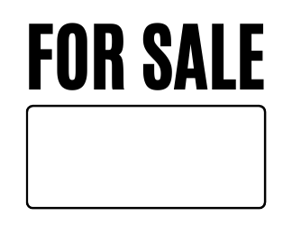 Document preview: For Sale Sign Template - White