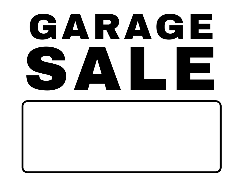 For Sale Sign Template - Garage, White