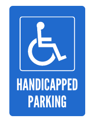 Document preview: Parking Sign Template - Handicapped