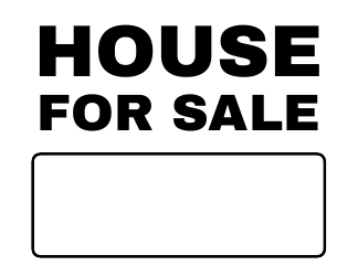 Document preview: For Sale Sign Template - House, White