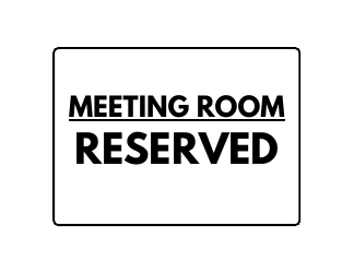 Document preview: Meeting Room Reserved Sign Template