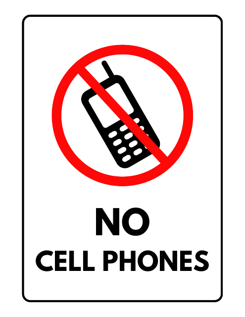 No Cellphone Sign Template