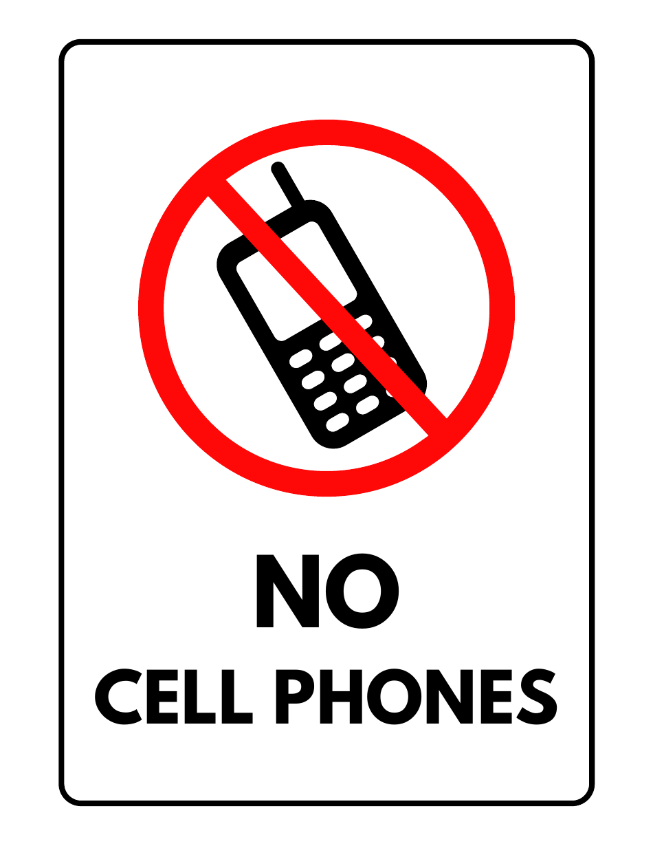 No Cellphone Sign Template Preview
