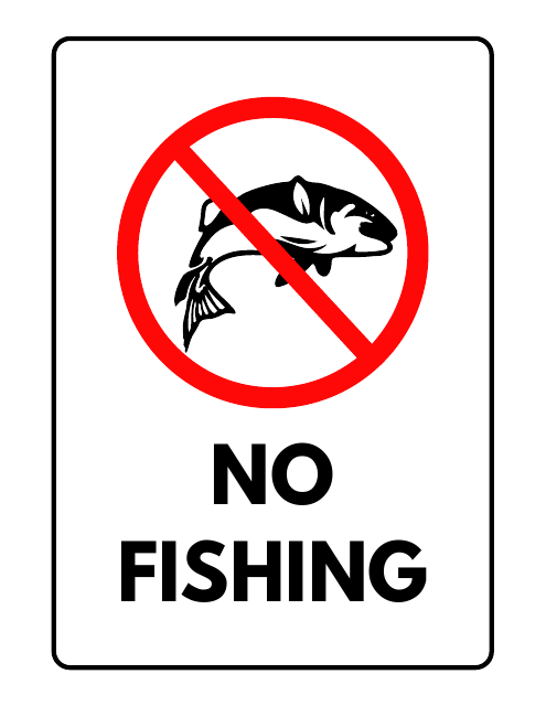 No Fishing Sign Template Preview