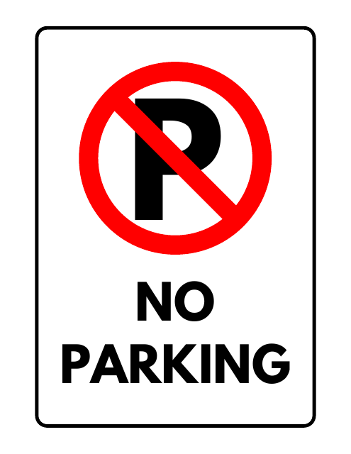 Parking Sign Template - No Parking