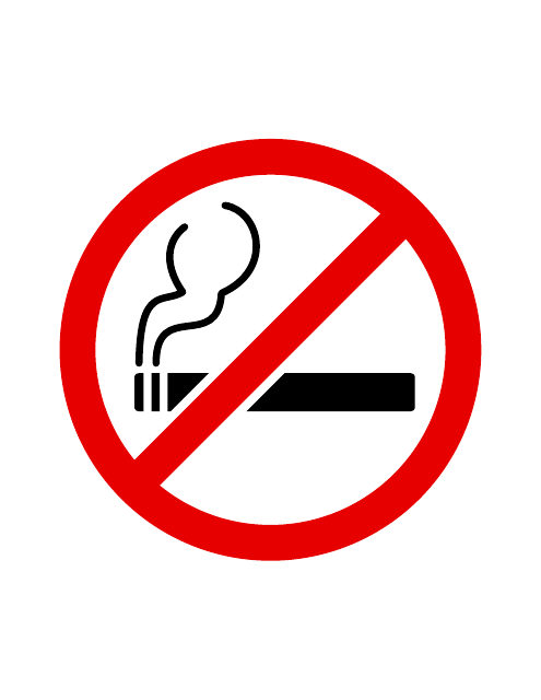 No Smoking Sign Template - White