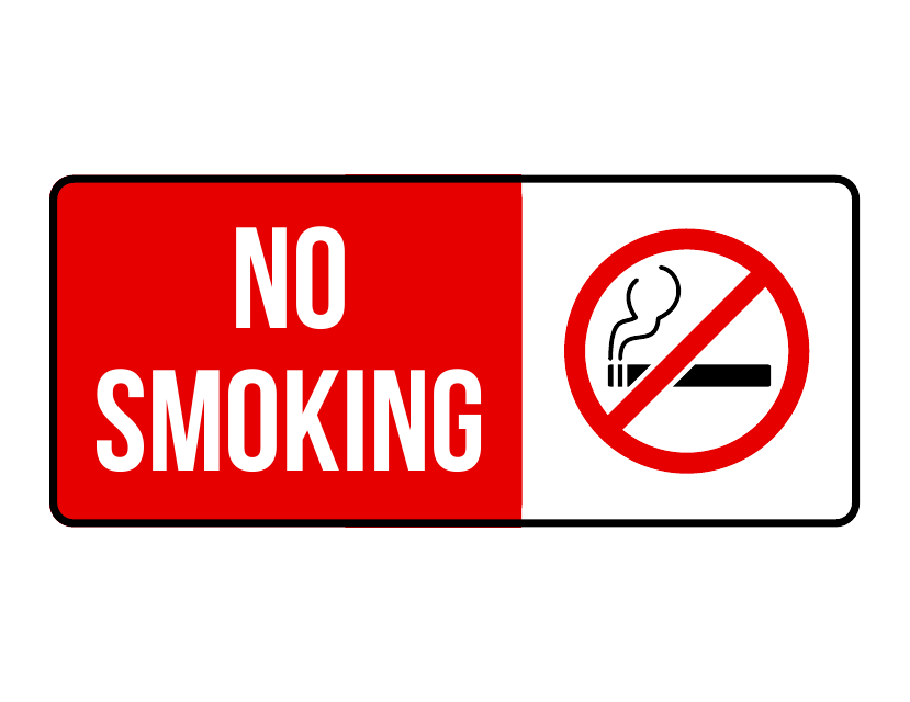 No Smoking Sign Template - Red and White