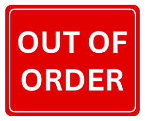 Document preview: Out of Order Sign Template - Red
