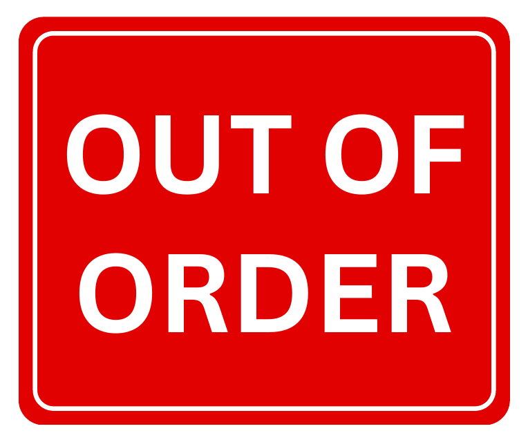 Out of Order Sign Template - Red