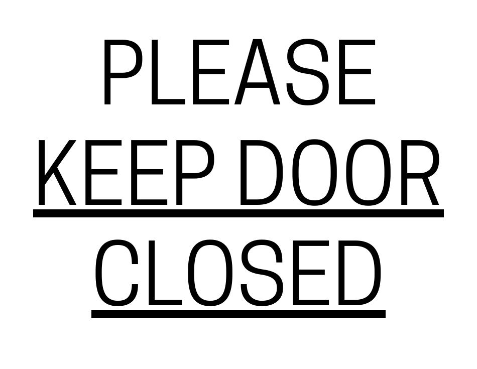 Door Sign Template referring to document Keep Door Closed