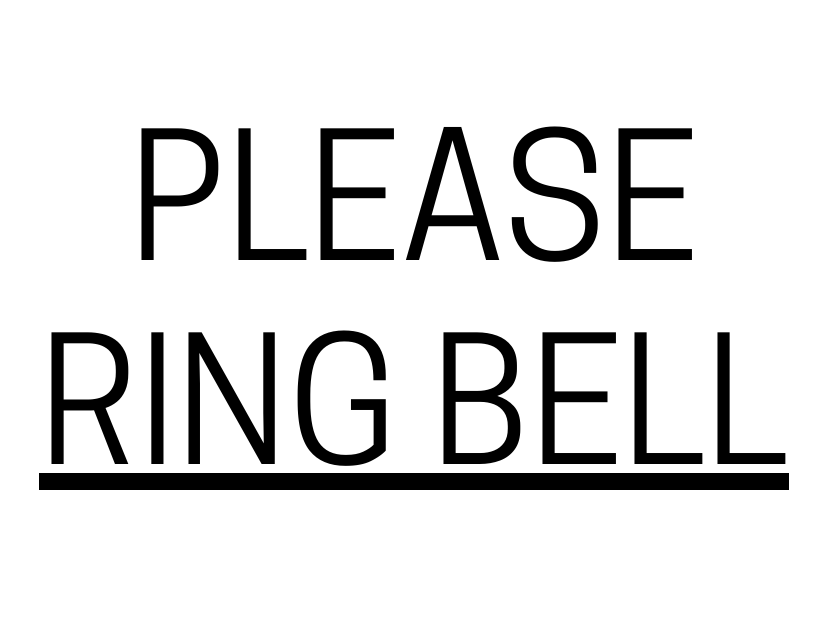 Door Sign Template - Please Ring Bell