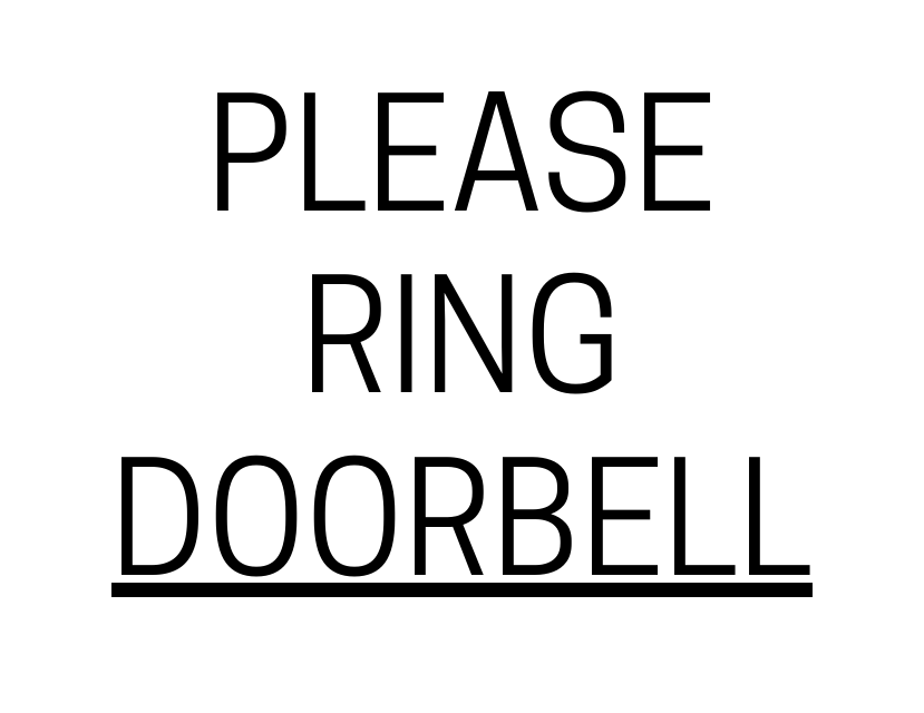 Door Sign Template - Please Ring Doorbell