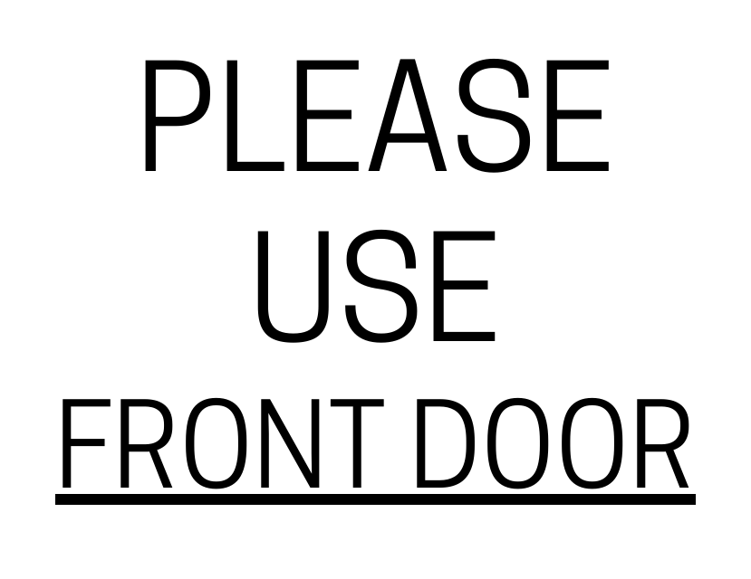 Use Front Door Sign Template