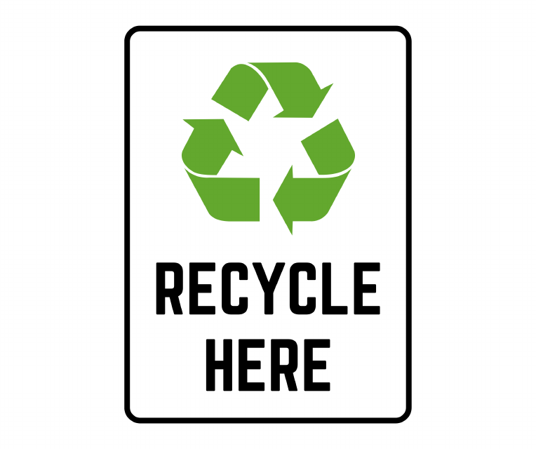Recycle Here Sign Template - Prioritize Sustainable Practices