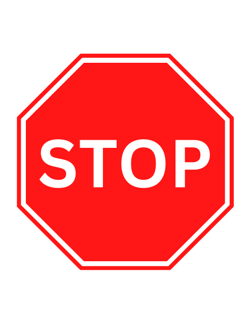 Stop Sign Template - Red
