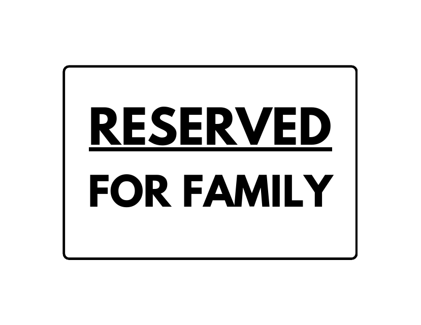 Reserved for Family Sign Template - Image Preview