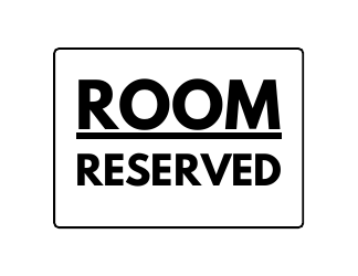 Document preview: Room Reserved Sign Template