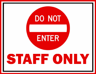 Document preview: Staff Only Door Sign Template