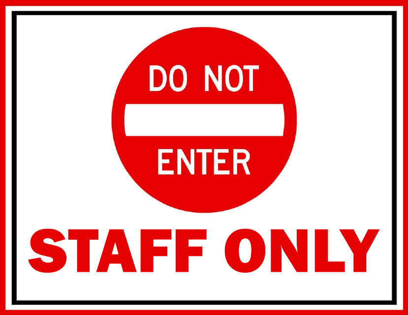 Staff Only Door Sign Template