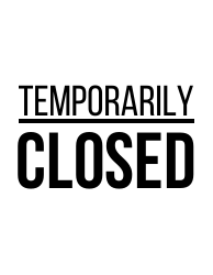 Document preview: Closed Sign Template - Temporarily Closed