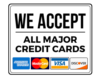 Document preview: We Accept All Major Credit Cards Sign Template