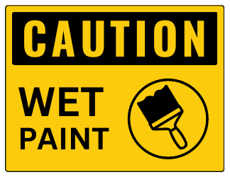Document preview: Caution Sign Template - Wet Paint