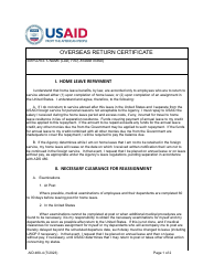 Document preview: Form AID480-4 Overseas Return Certificate