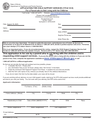 Document preview: Form HFS1283N Application for Child Support Services (Title IV-D) for a Parent Who Is Not Living With the Child/Ren - Illinois