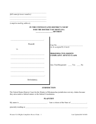 Document preview: Prisoner Civil Rights Complaint: Bivens Claim - Montana