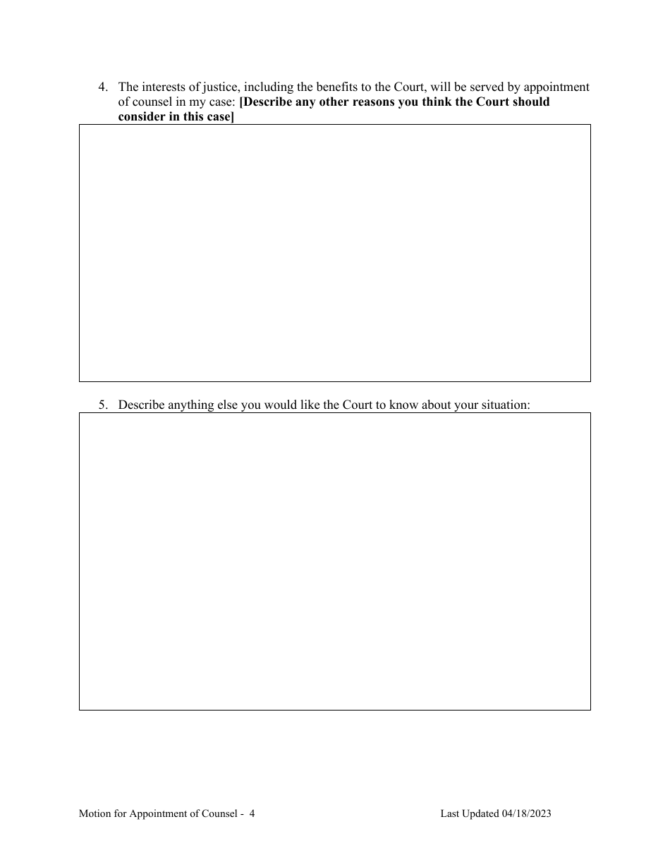 Motion for Appointment of Counsel - Montana, Page 4