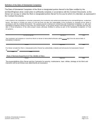Form 107 Certificate of Substantial Completion - Montana, Page 2