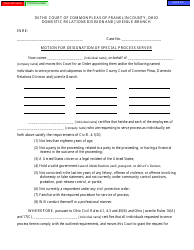 Document preview: Motion for Designation of Special Process Server - Franklin County, Ohio