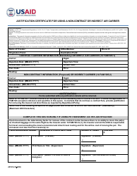 Document preview: Form AID522-4 Justification Certificate for Using a Non-contract or Indirect Air Carrier