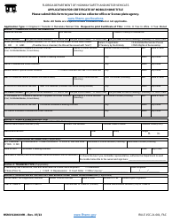 Document preview: Form HSMV82040 MH Application for Certificate of Mobile Home Title - Florida