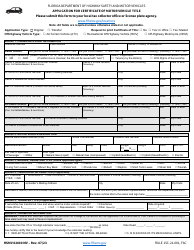 Form HSMV82040 MV Application for Certificate of Motor Vehicle Title - Florida