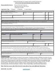 Document preview: Form HSMV83390 Application for Sunscreening Medical Exemption - Florida