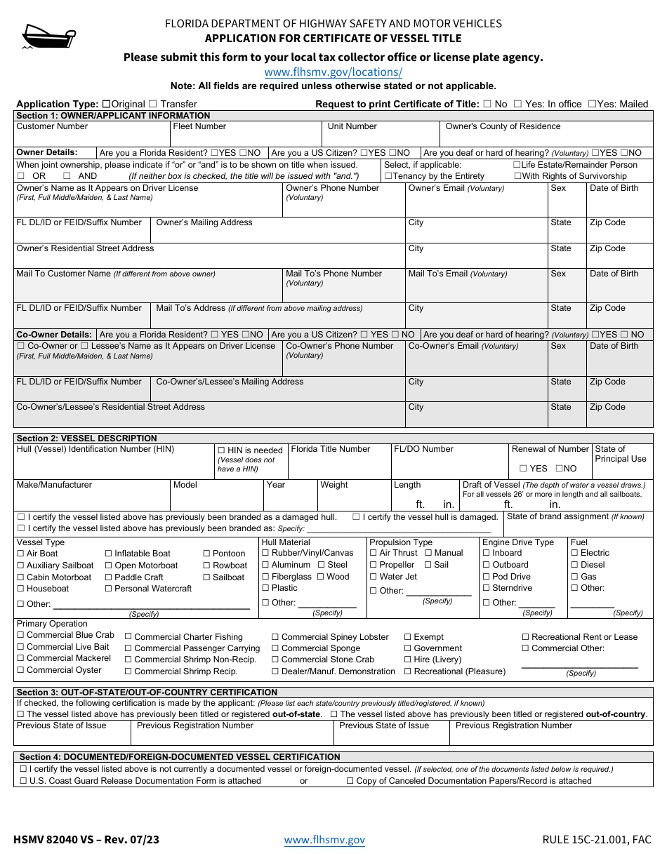 Form HSMV82040 VS - Fill Out, Sign Online and Download Fillable PDF ...