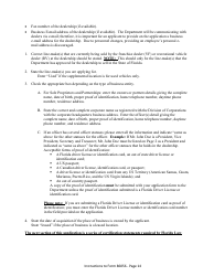 Form HSMV86056 Application for a License as a Motor Vehicle, Mobile Home or Recreational Vehicle Dealer - Florida, Page 20