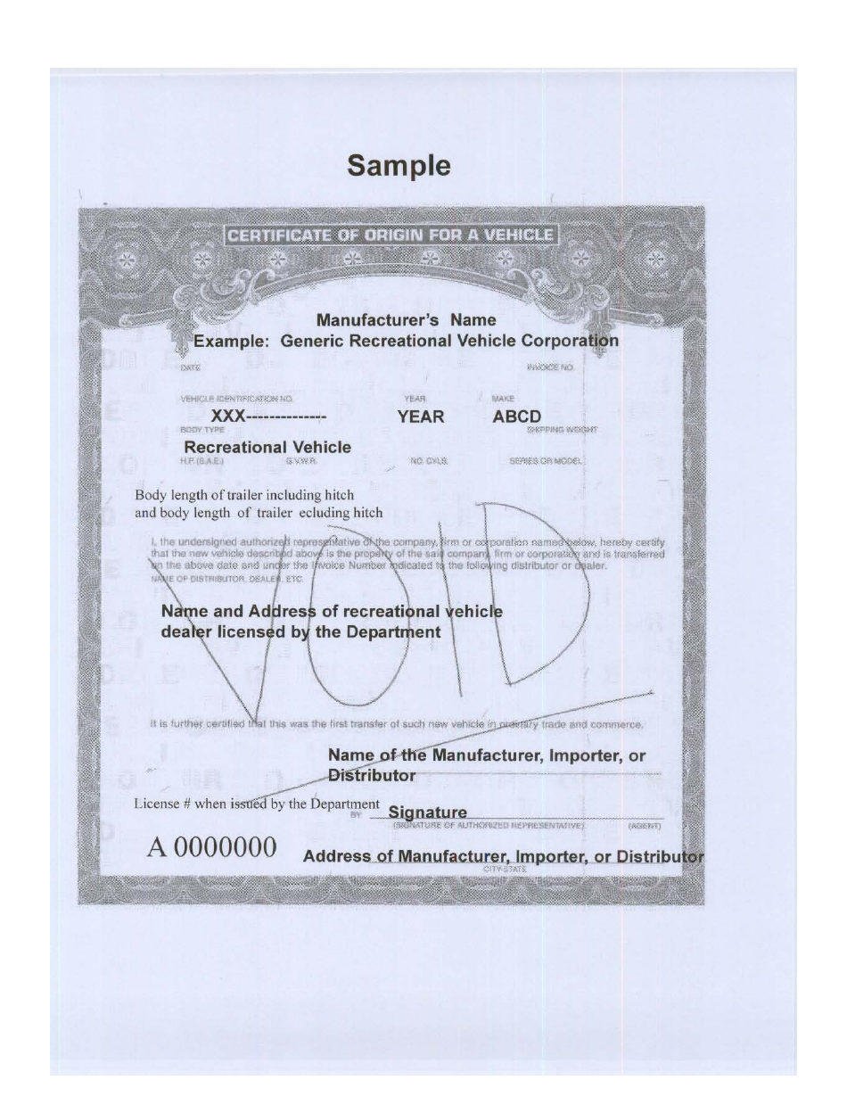 Form HSMV84256 Application for a License as a Motor Vehicle or Recreational Vehicle Manufacturer, Importer, or Distributor or a Mobile Home Manufacturer - Florida, Page 23