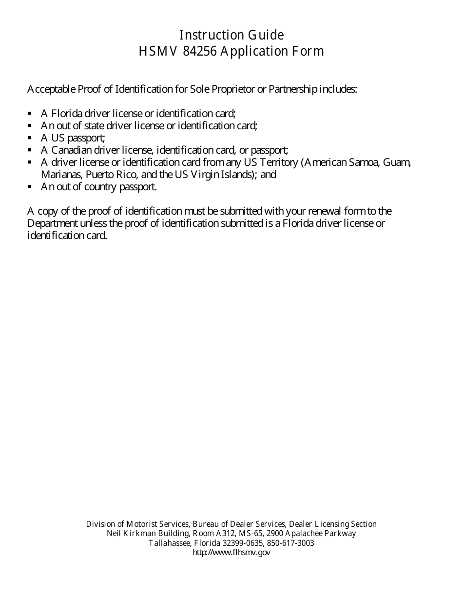 Form HSMV84256 Application for a License as a Motor Vehicle or Recreational Vehicle Manufacturer, Importer, or Distributor or a Mobile Home Manufacturer - Florida, Page 4