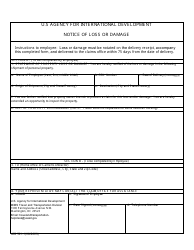 Document preview: Form AID521-1 Notice of Loss or Damage