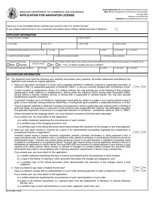 Form MO375-0892  Printable Pdf