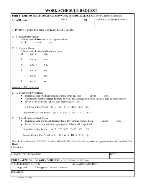 Form AID479-1  Printable Pdf
