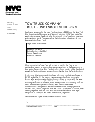 Document preview: Tow Truck Company Trust Fund Enrollment Form - New York City