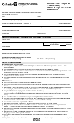 Document preview: Forme ON00306F Services D'aide a L'emploi De L'ontario (Saeo) Entente De Stage Avec Incitatif a La Formation - Ontario, Canada (French)