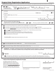 Document preview: Form VA-NVRA-1 Virginia Voter Registration Application - Virginia