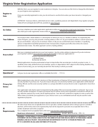 Form VA-NVRA-1 Virginia Voter Registration Application - Virginia, Page 2