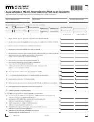 Schedule M1NR Nonresidents/Part-Year Residents - Minnesota